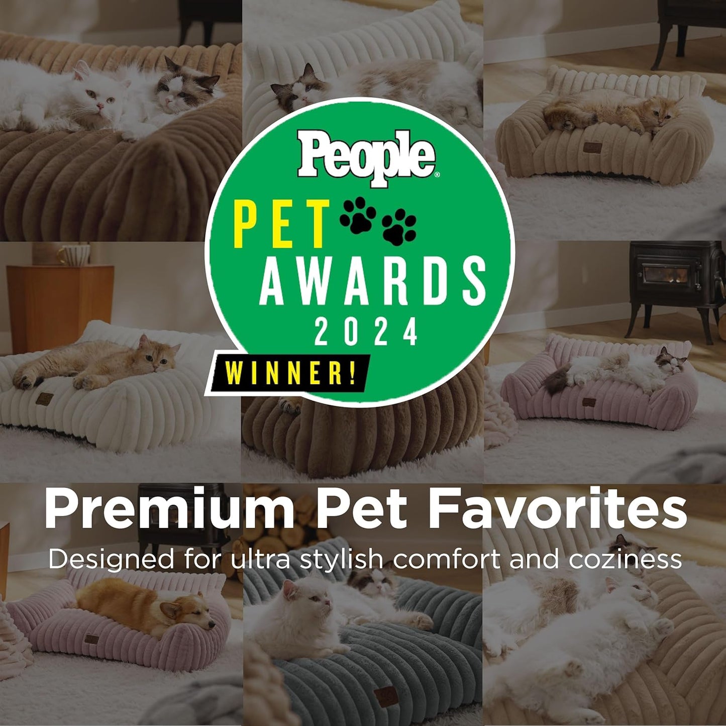 Bedsure Cute Dog Couch for Pets - Fluffy Dog Sofa with Premium Soft Corduroy Fleece, Pet Couch Bed with Washable Cover, Supportive Pet Sofa Bed for Medium Large Dogs, 36inch, Garden Green