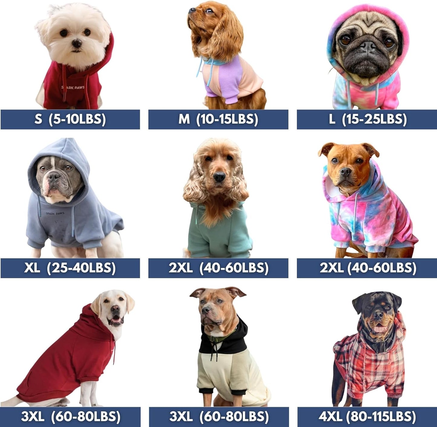 Spark Paws Dog Hoodie – Premium Dog Sweater for Small, Medium, and Large Dogs | Warm Outfits for French Bulldogs, Pitbull, Puppy, Winter Jacket Alternative - Dusty Pink - L