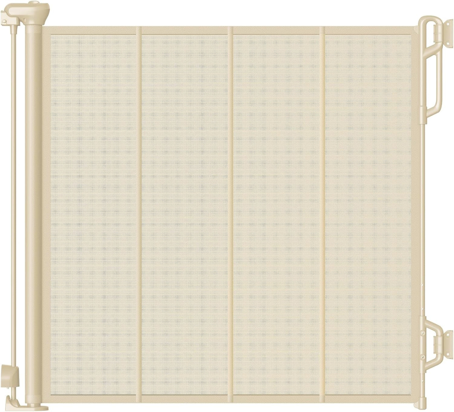 Reinforced Retractable Baby Gate or Mesh Dog Gate,Easy to Use for Stairs, Doorways, Hallways, Indoor, Outdoor, Wide Pet Gate 33.5" Tall, Extends to 45" Wide, Cream