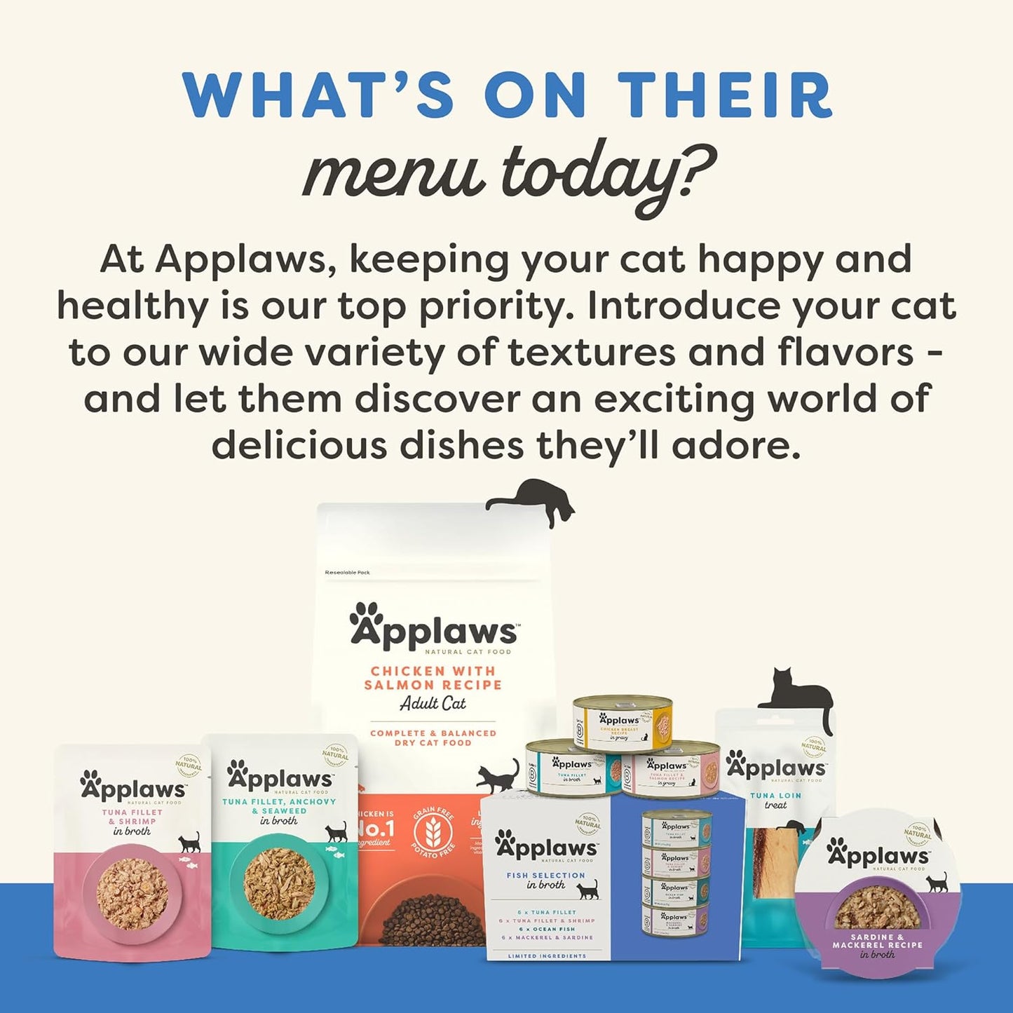 Applaws Natural Wet Cat Food in Broth, Limited Ingredient Canned Wet Cat Food, No Additives, Made with Natural Ingredients, Tuna Fillet with Salmon in Broth (24 x 2.47oz Cans)
