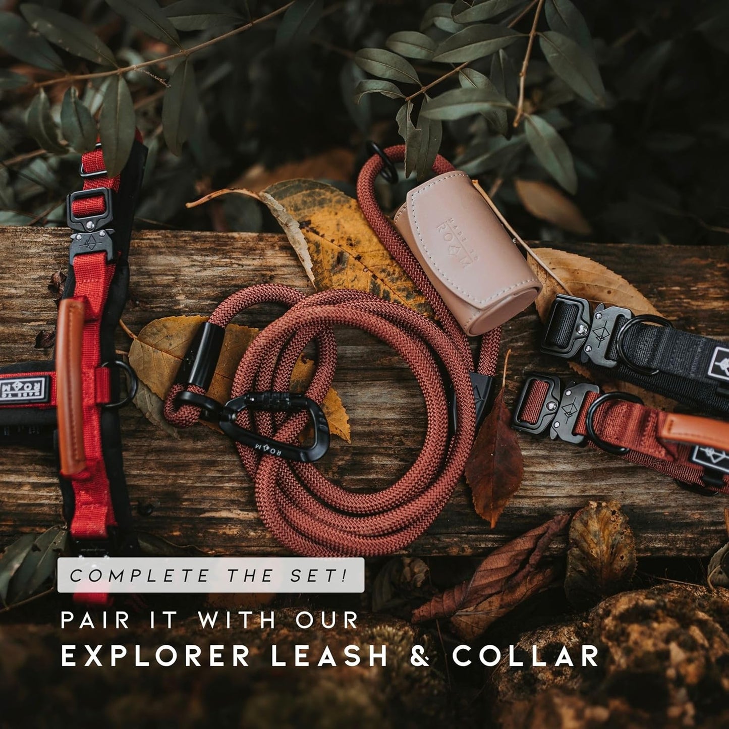 MADE TO ROAM Premium Explorer Harness - Y-Shaped Dog Harness with Adjustable Durable Nylon, Soft Padding, Metal Buckles and Leather Handle for Small, Medium, Large Dogs (Carolina Blooms, Size 7)