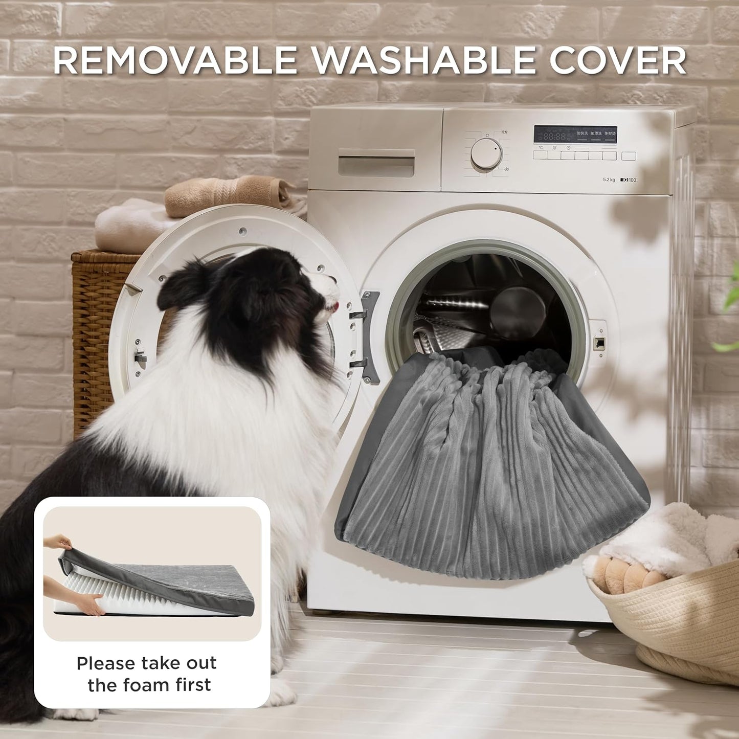 Bedsure Dog Bed for Small Dogs - Orthopedic Pet Beds with Removable Machine Washable Cover, Egg Crate Foam Puppy Pad, Suitable for Pet Up to 20 lbs, 23"x17"
