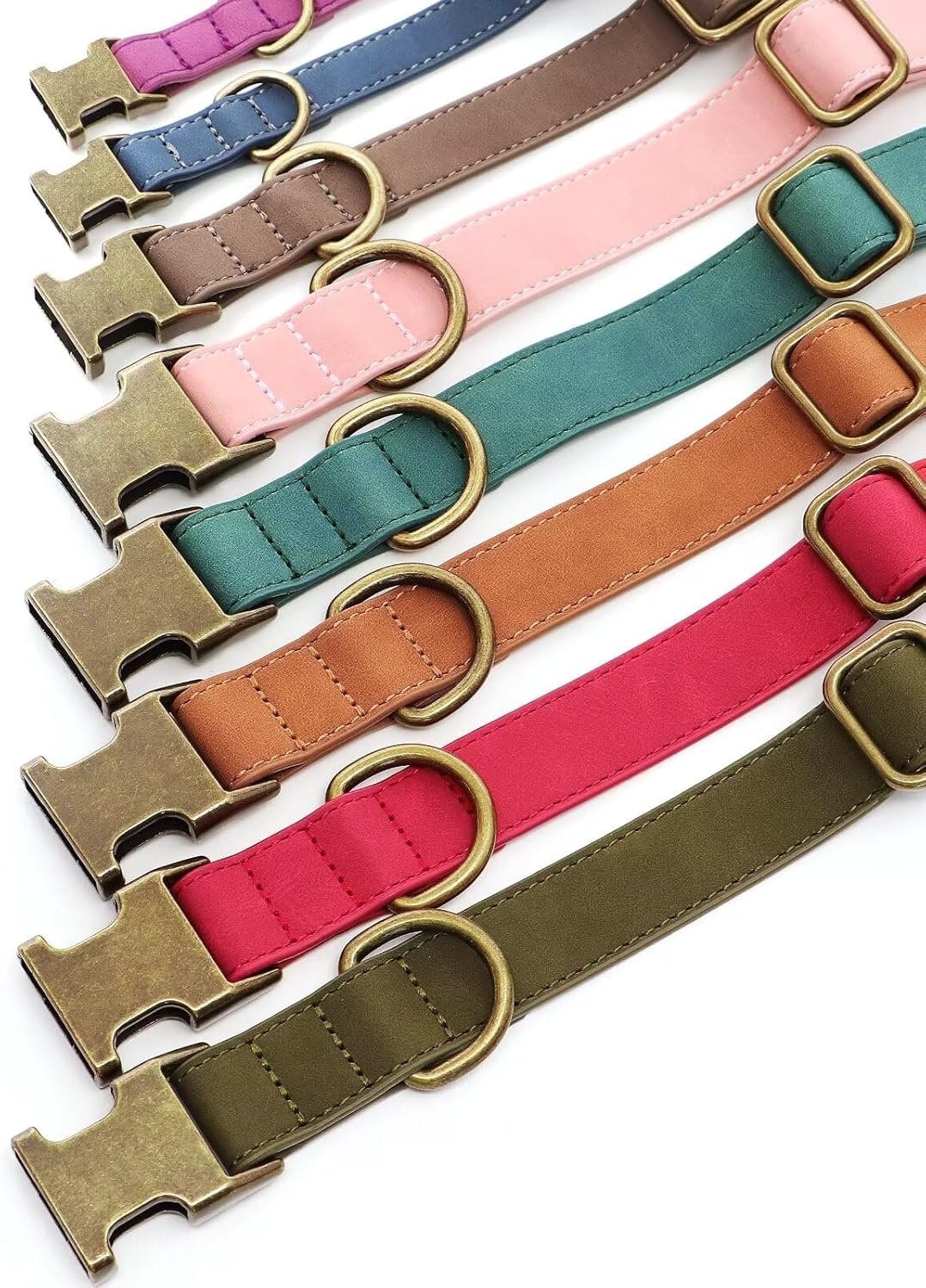Didog Soft PU Leather Dog Collar, Stylish Quick Released Dog Collars for Small Dogs, Easy Clean Adjustable Pet Collar for Daily Walking, Purple, S Fit 10-16" Neck
