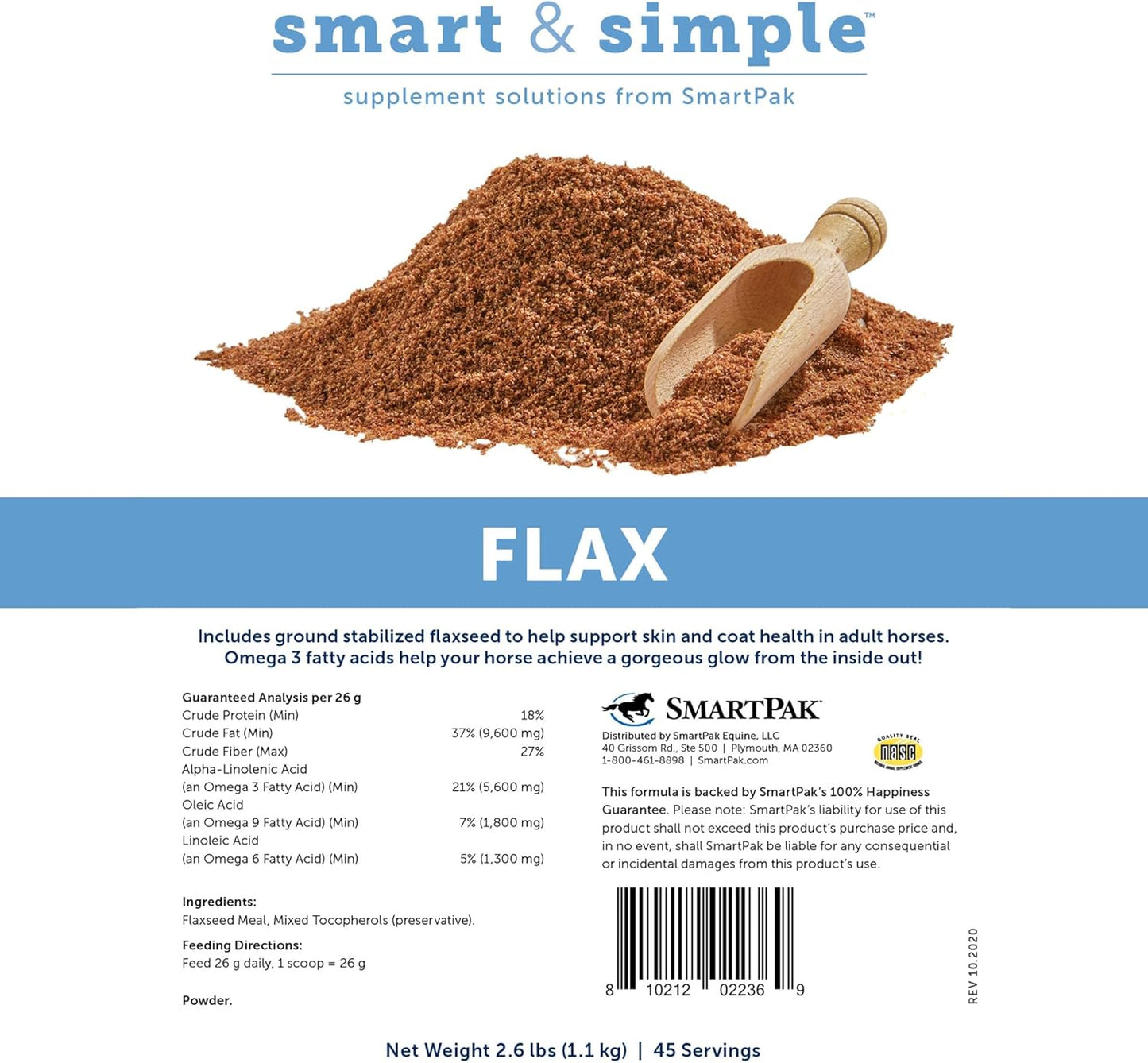 Senior Support SmartPak | Prebiotics and Probiotics | Turmeric Supplement | Flax Seed for Skin & Coat Health | Antioxidant Support for Senior Horses | 28 Days Supply