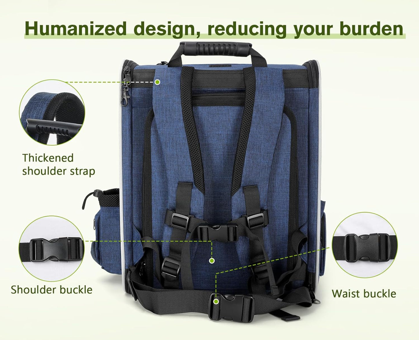 Pecute Pet Carrier Backpack, Cat Backpack Carrier, Expandable with Breathable Mesh for Small Dogs Cats Puppies, Dog Backpack Carrier for Hiking Travel Camping Outdoor, Hold Pets Up to 17 Lbs
