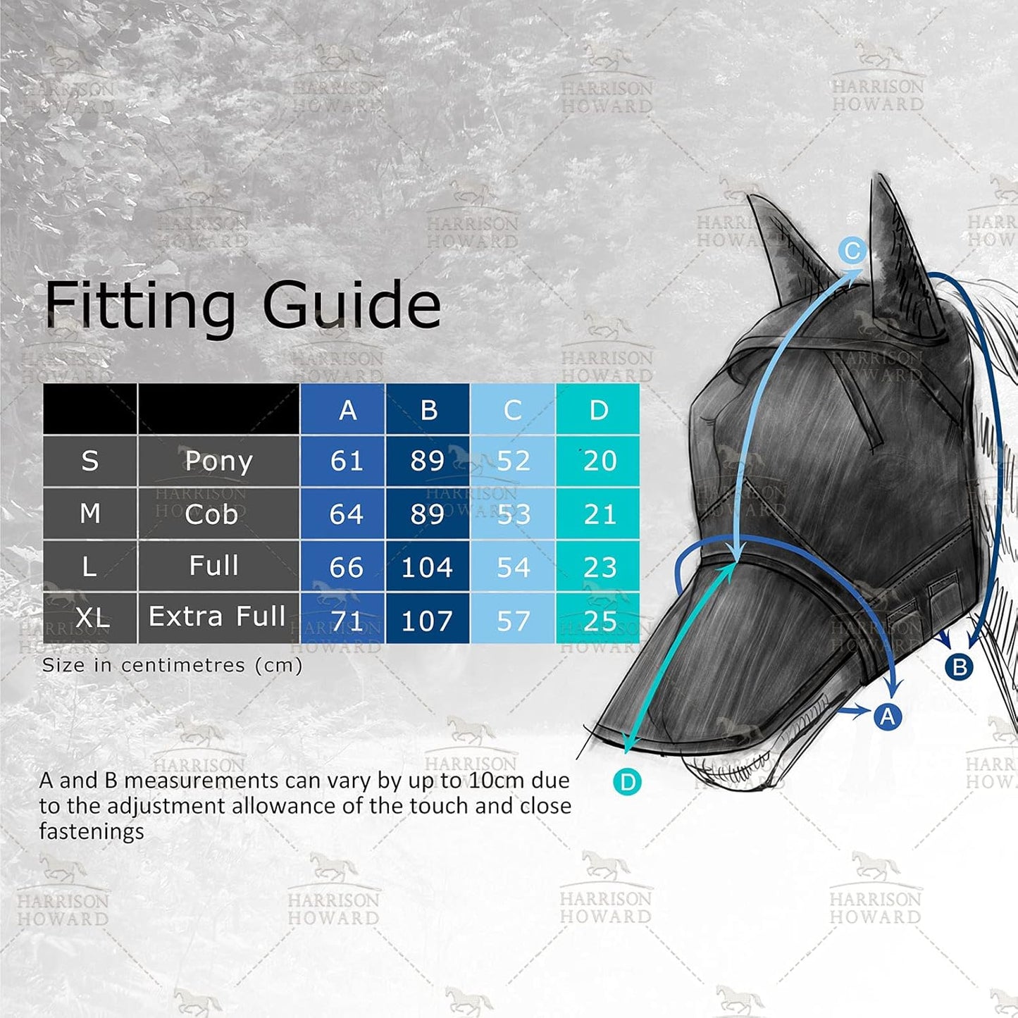 Harrison Howard LumiVista Horse Fly Mask Standard with Ears UV Protection for Horse Pine Cones L Full Size