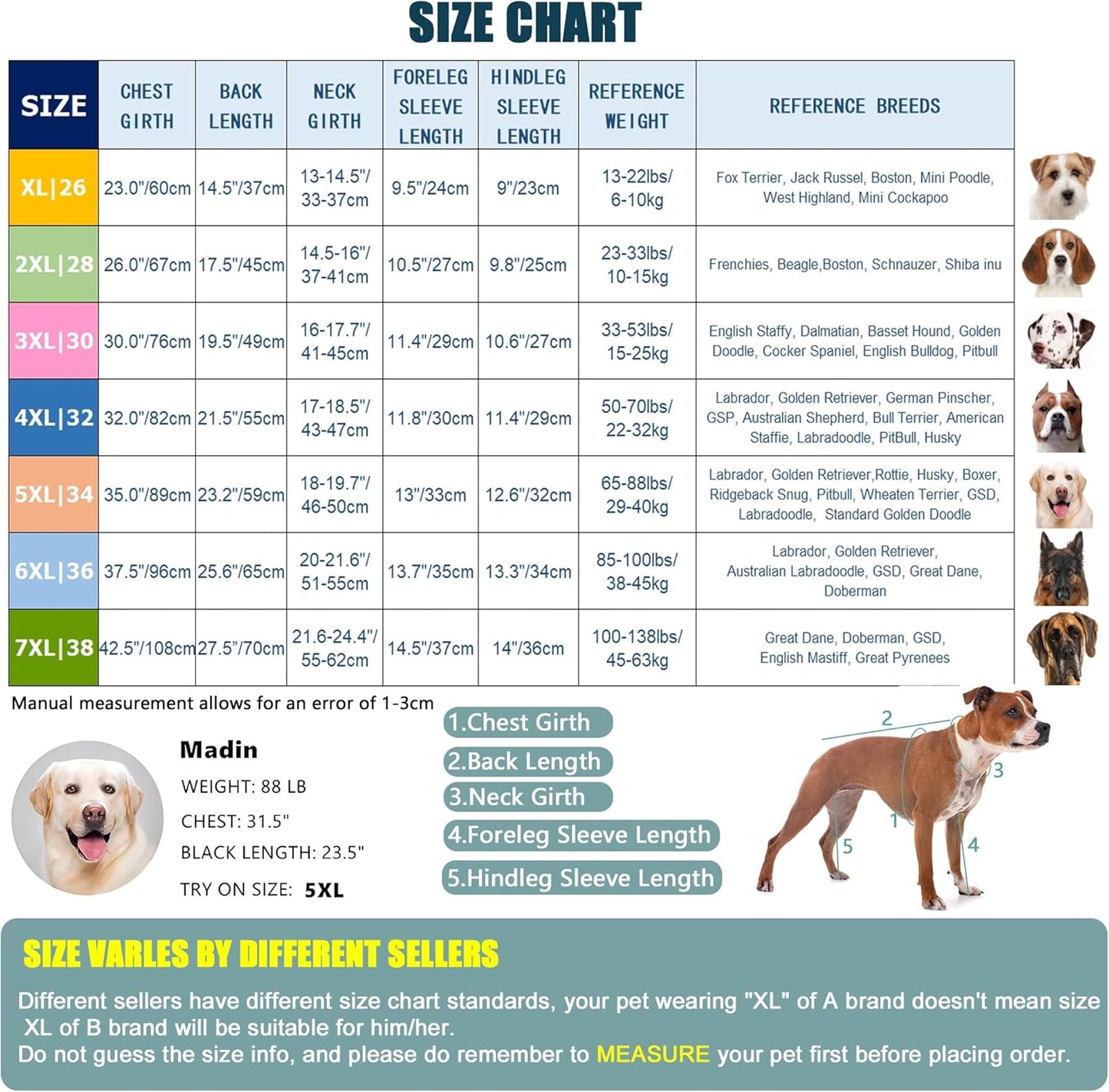 Yeapeeto Dog Onesie Surgery Recovery Suit for Large Medium Bodysuit Dogs Pajamas PJS Full Body for Shedding, Prevent Licking, Wound Protection, Cone Alternative (7X-Large (Pack of 1), Red)