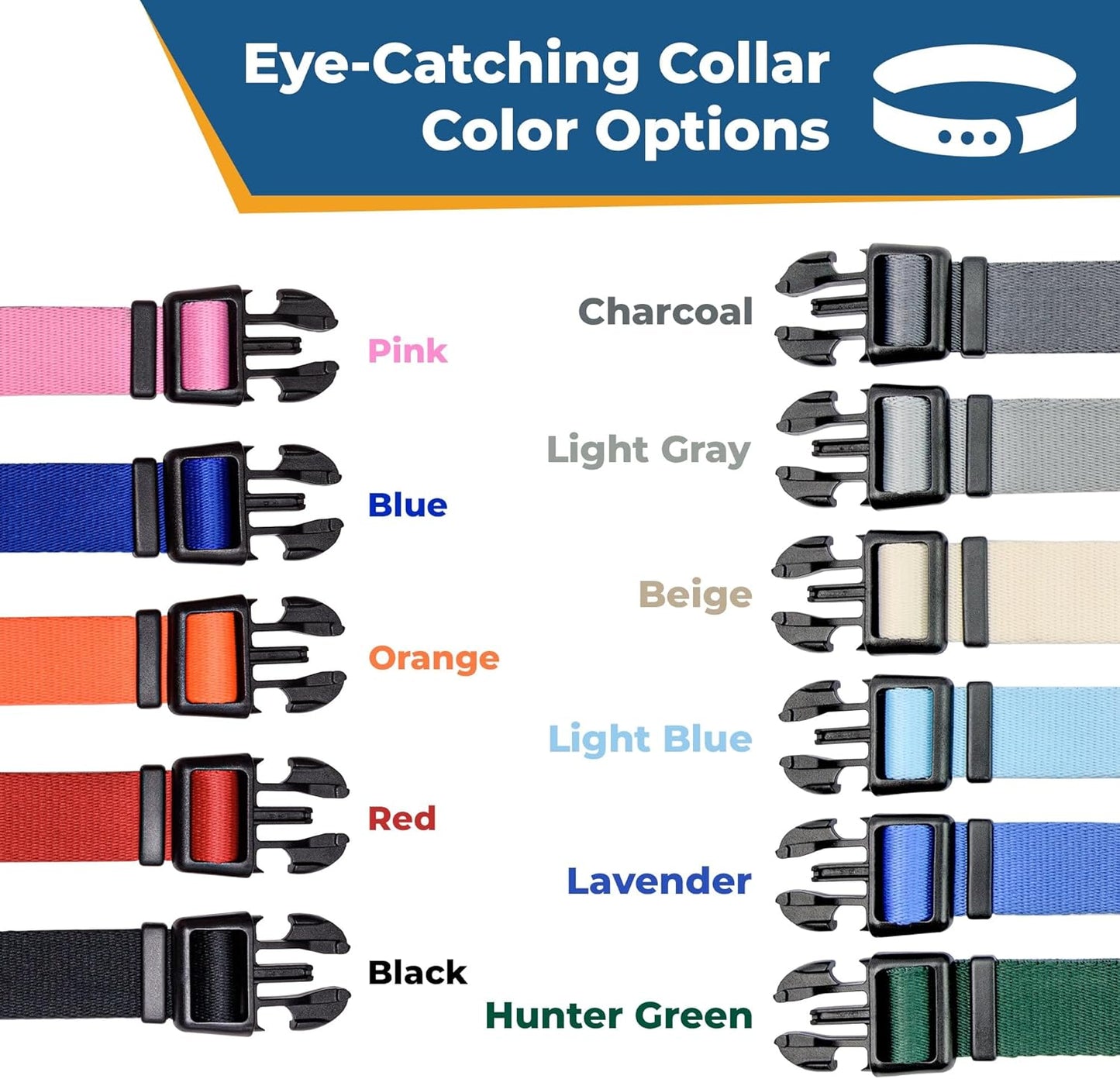 GoTags Personalized Dog Collar with Nameplate, Adjustable Dog Collar with Custom Engraved Slide On Pet ID Tag in Stainless Steel, Silent, No Noise Dog Tag (Charcoal, Large)