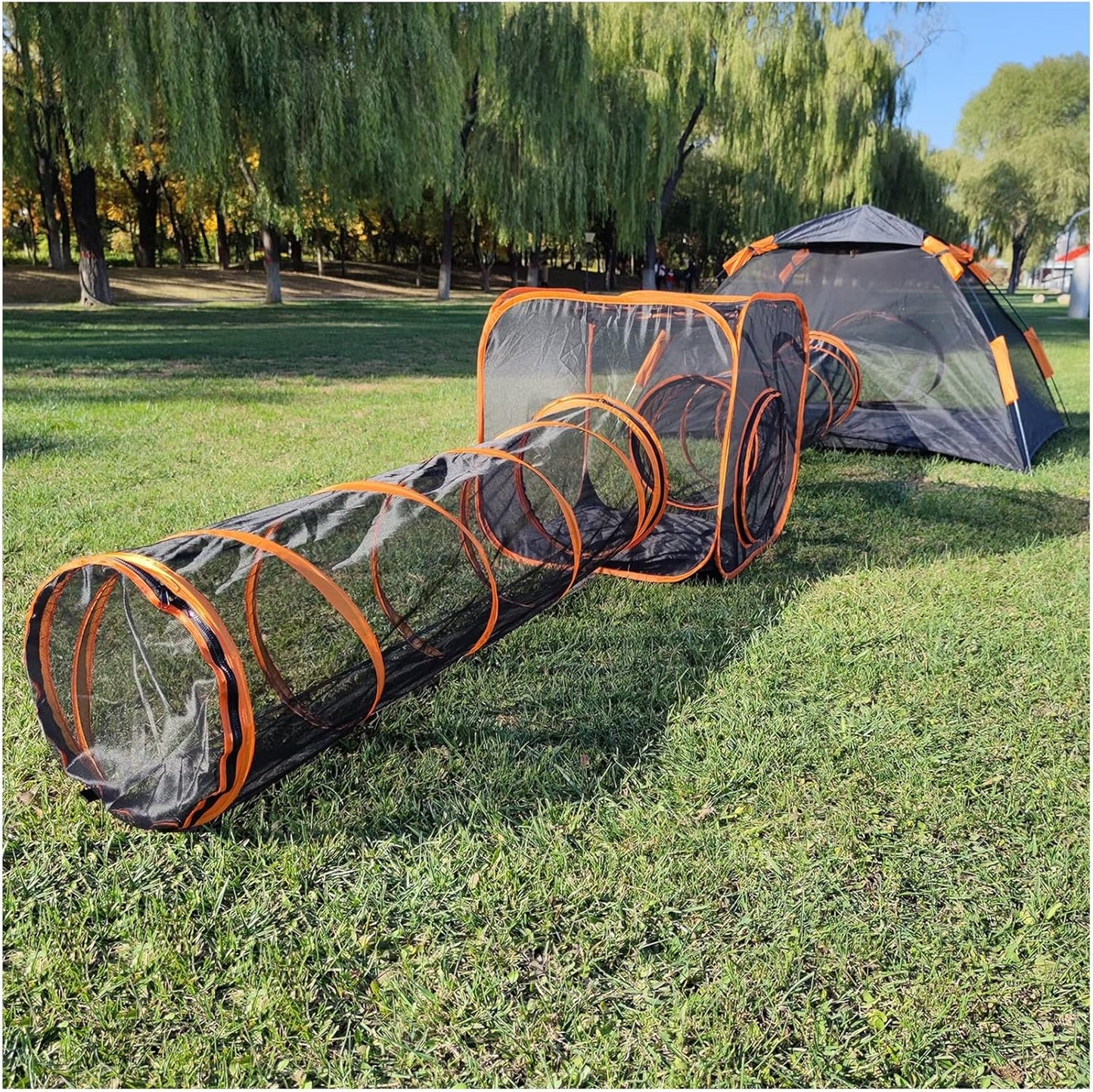 Catio Outdoor Cat Enclosures for Indoor Cats, 4-in-1 Outside Large Playground Include Portable Cat Tent, for Cats and Other Pets