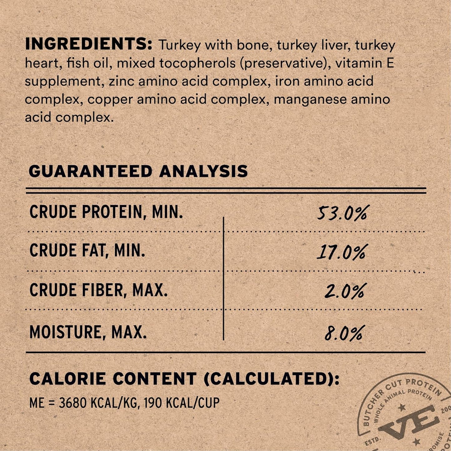 Vital Essentials Freeze-Dried Raw Turkey Meal or Mixer Cat Food Crunchy Nibs, 8 oz