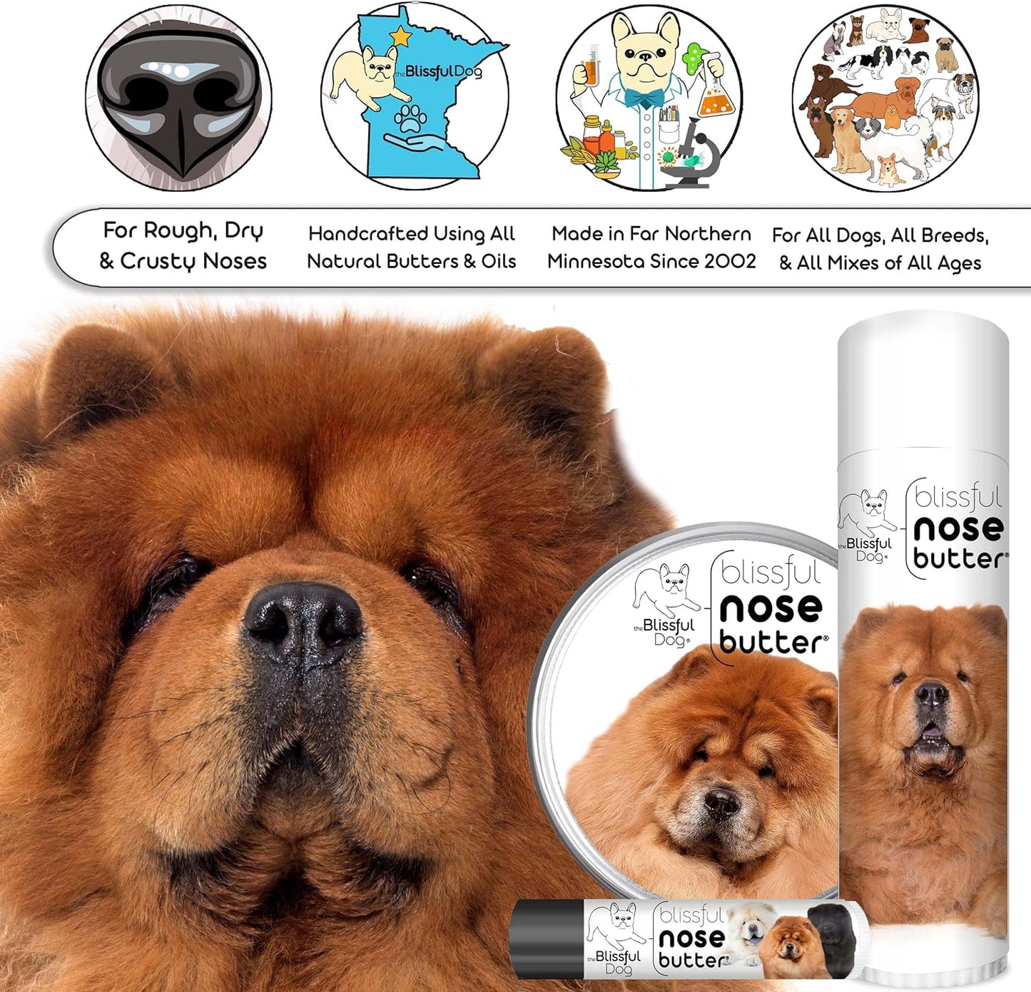 The Blissful Dog Chow Unscented Nose Butter, 0.15 oz