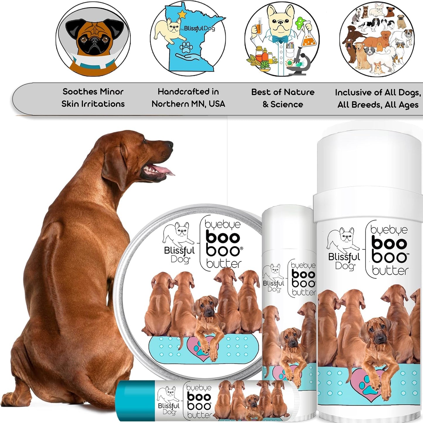 The Blissful Dog .15 oz Tube Rhodesian Ridgeback Booboo Butter