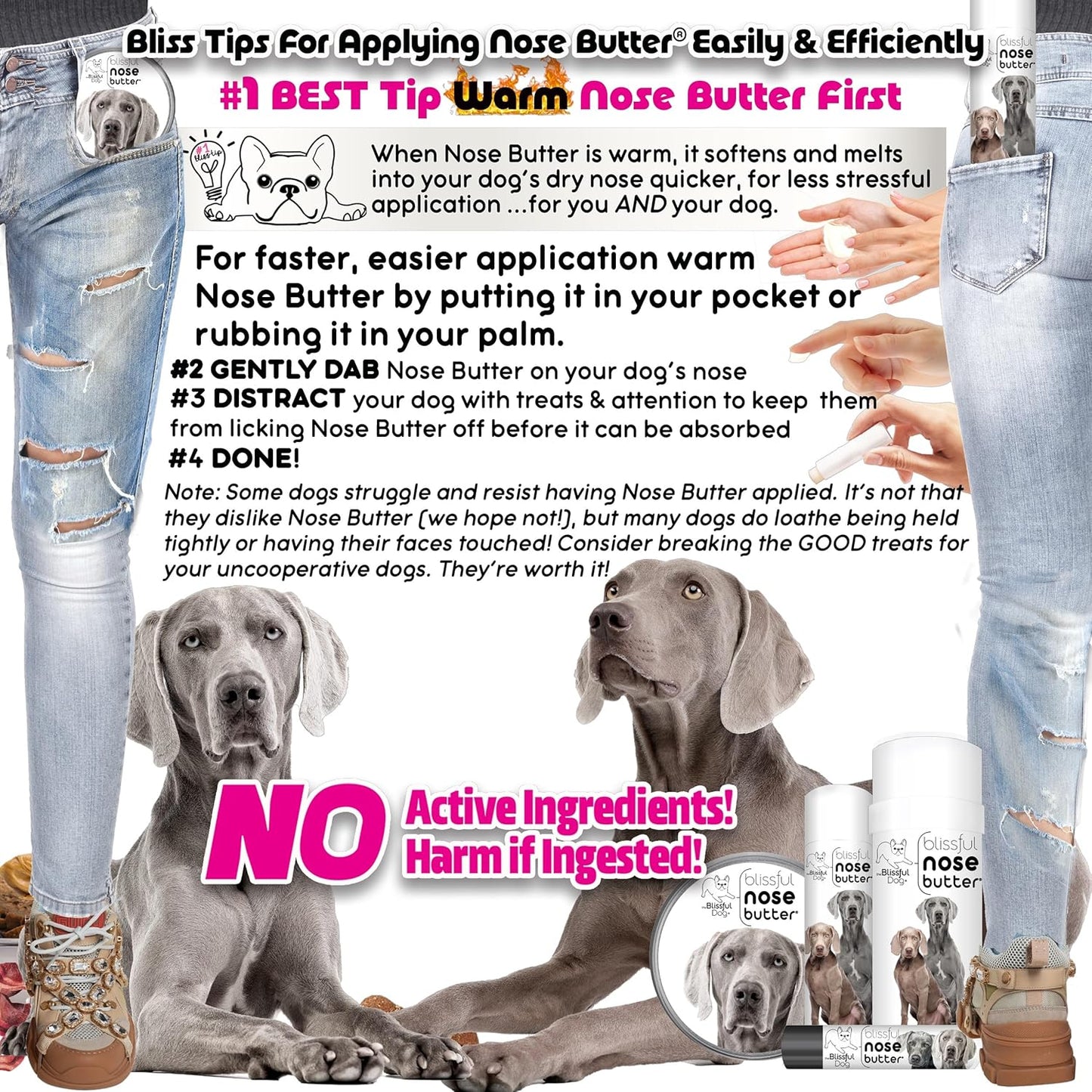 The Blissful Dog Weimaraner Unscented Nose Butter, 16oz